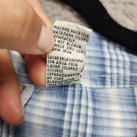 Midwest Traders Shirt Womens 22 Blue Plaid Sleeveless Button Up Blouse *NWT* - Picture 4 of 8
